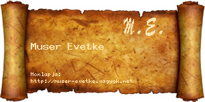 Muser Evetke névjegykártya